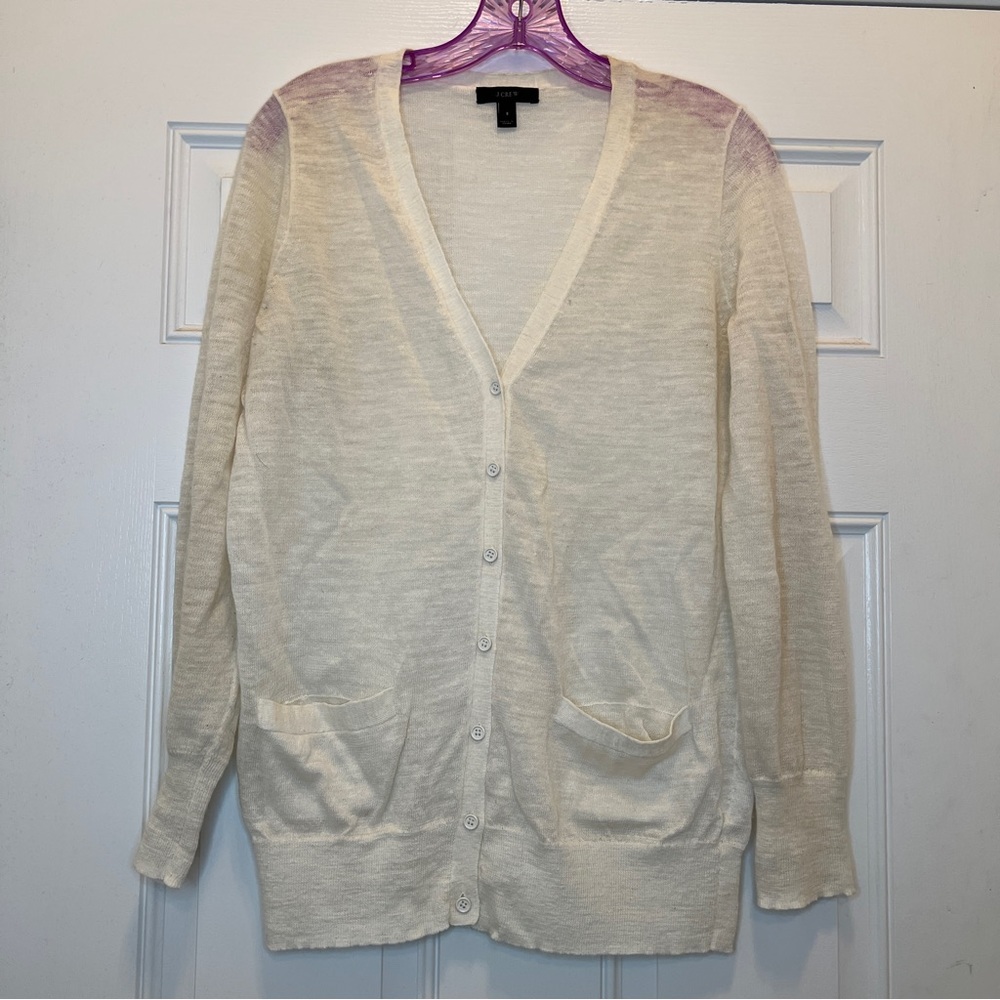 J.Crew linen blend cardigan, size Small
